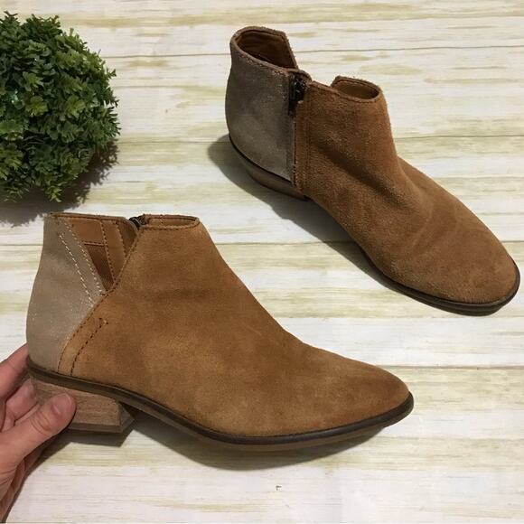 Frye and Co Caden Ankle Booties Boots Suede Leathwr Metallic Women’s Size 7.5‎ - Picture 1 of 10